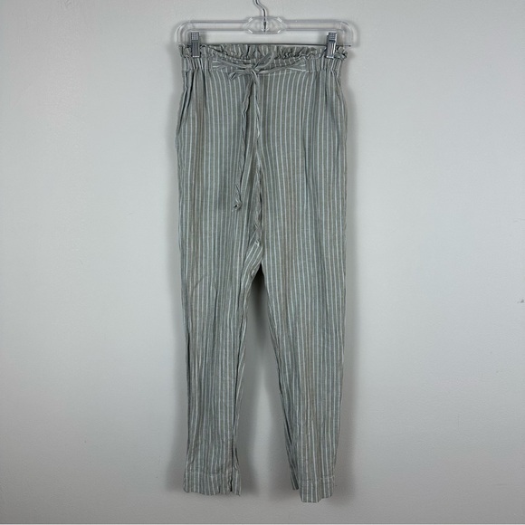Beach Lunch Lounge | Striped Tie Waist Linen Blend Pants Size XS - Picture 1 of 8